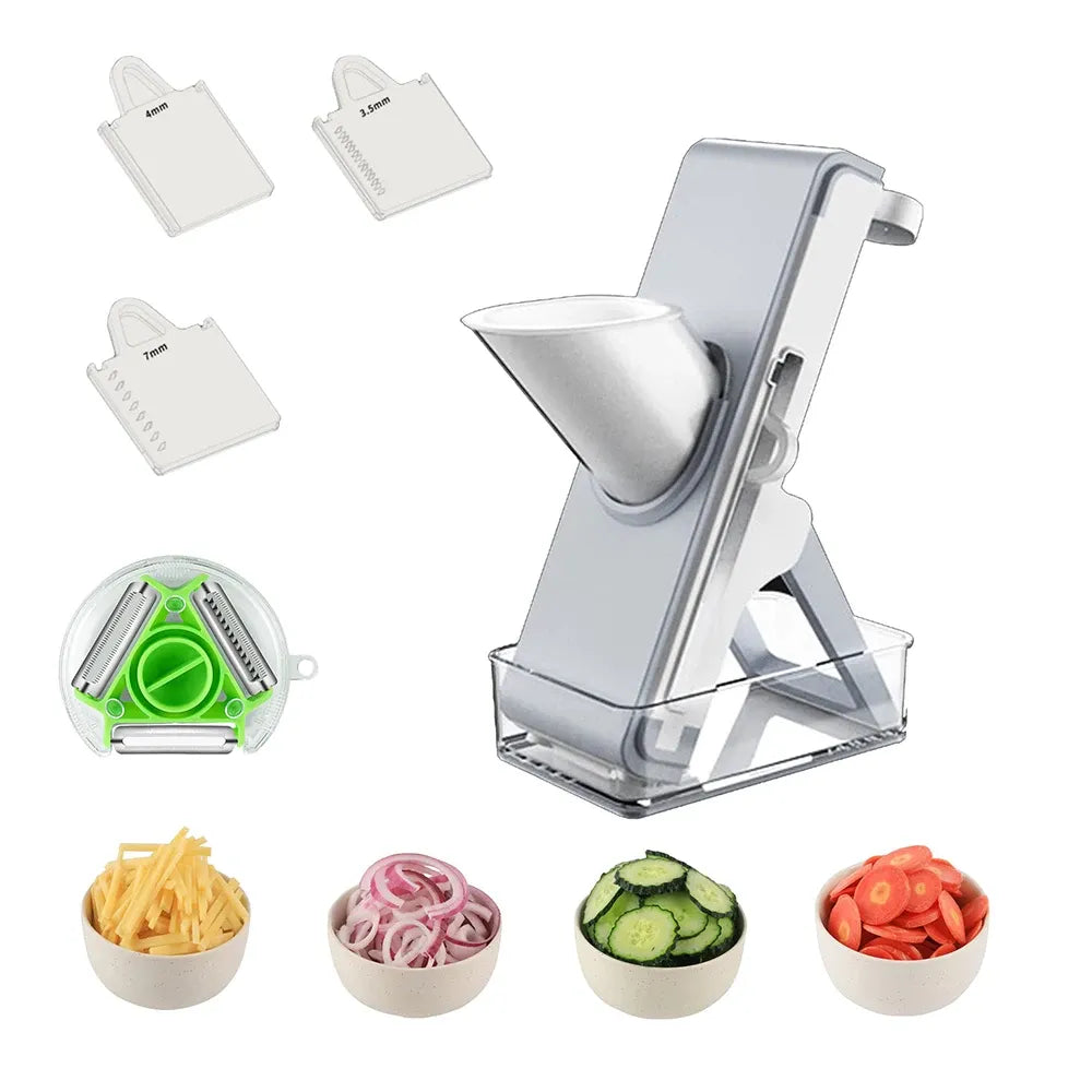 Multifunctional Mandoline Slicer & Vegetable Chopper – 3-in-1 Safe Cutter