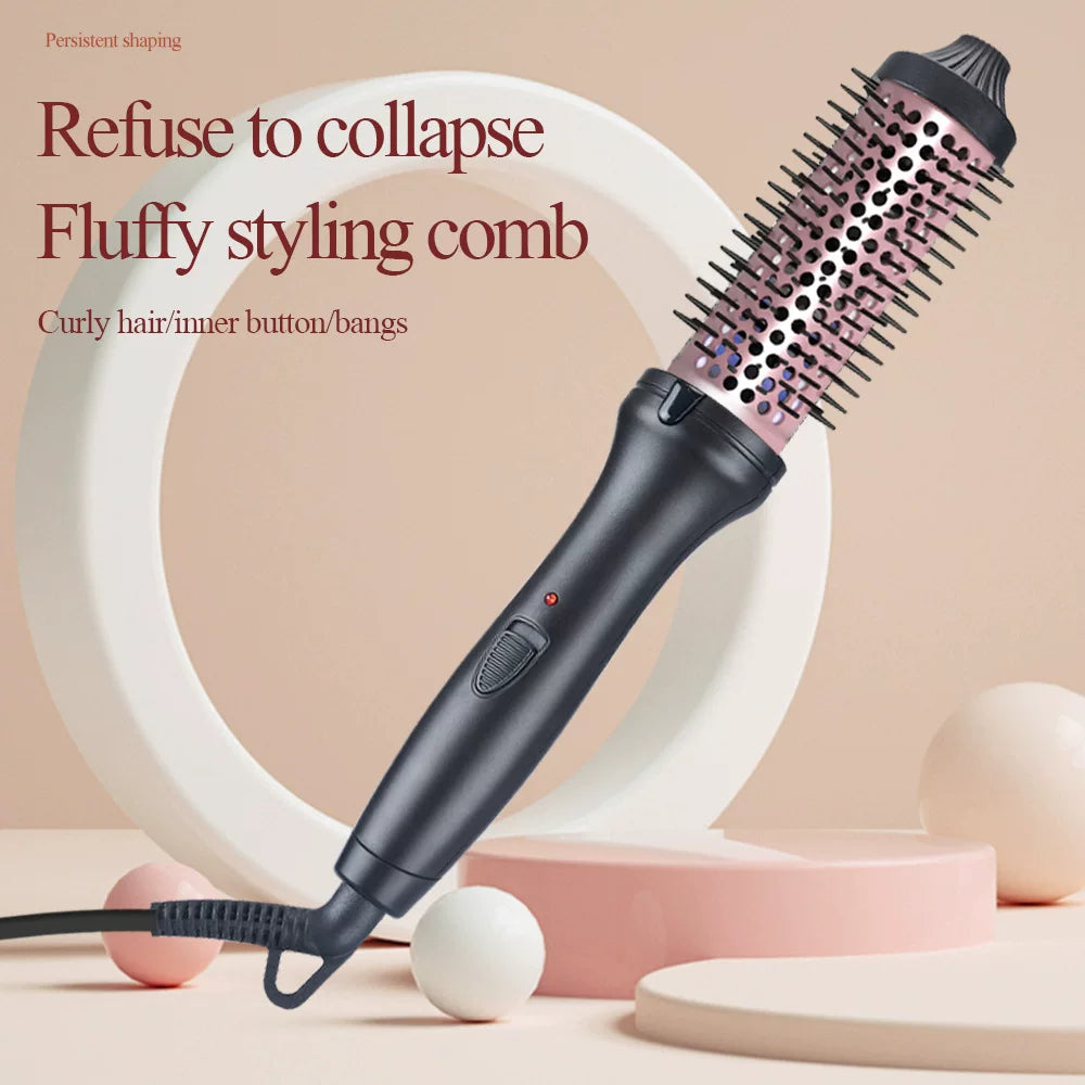 Thermal Hot Brush for Frizzy Hair – Quick 5-Minute Styling Tool (Straighten, Curl, Add Bounce)