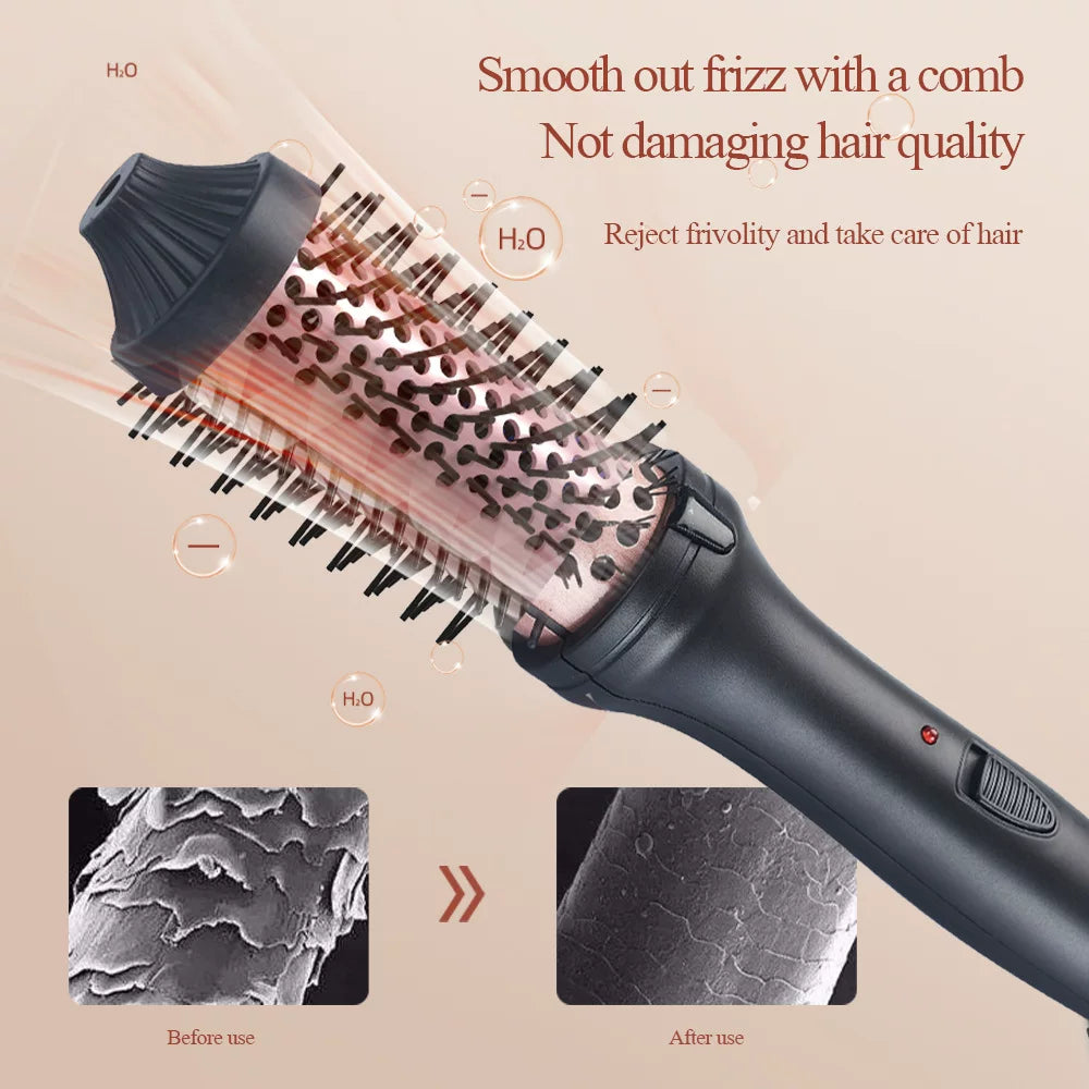 Thermal Hot Brush for Frizzy Hair – Quick 5-Minute Styling Tool (Straighten, Curl, Add Bounce)